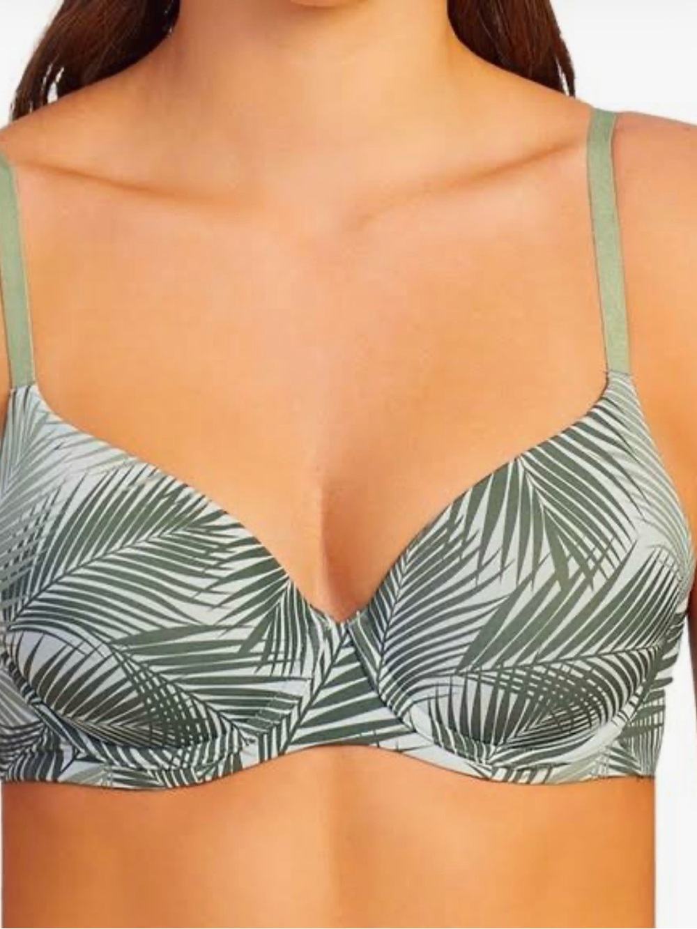 Kindly Yours Tropical Palm Leaf -Print Underwire Bra